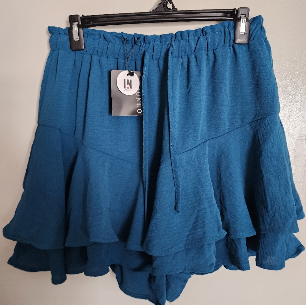Blue Ruffled Skirt